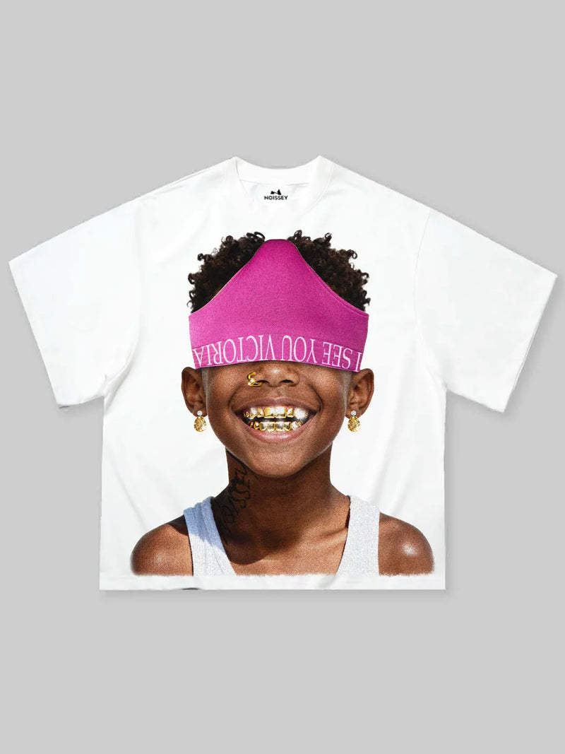 NOISSEY Boxy T-Shirt with Child Portrait