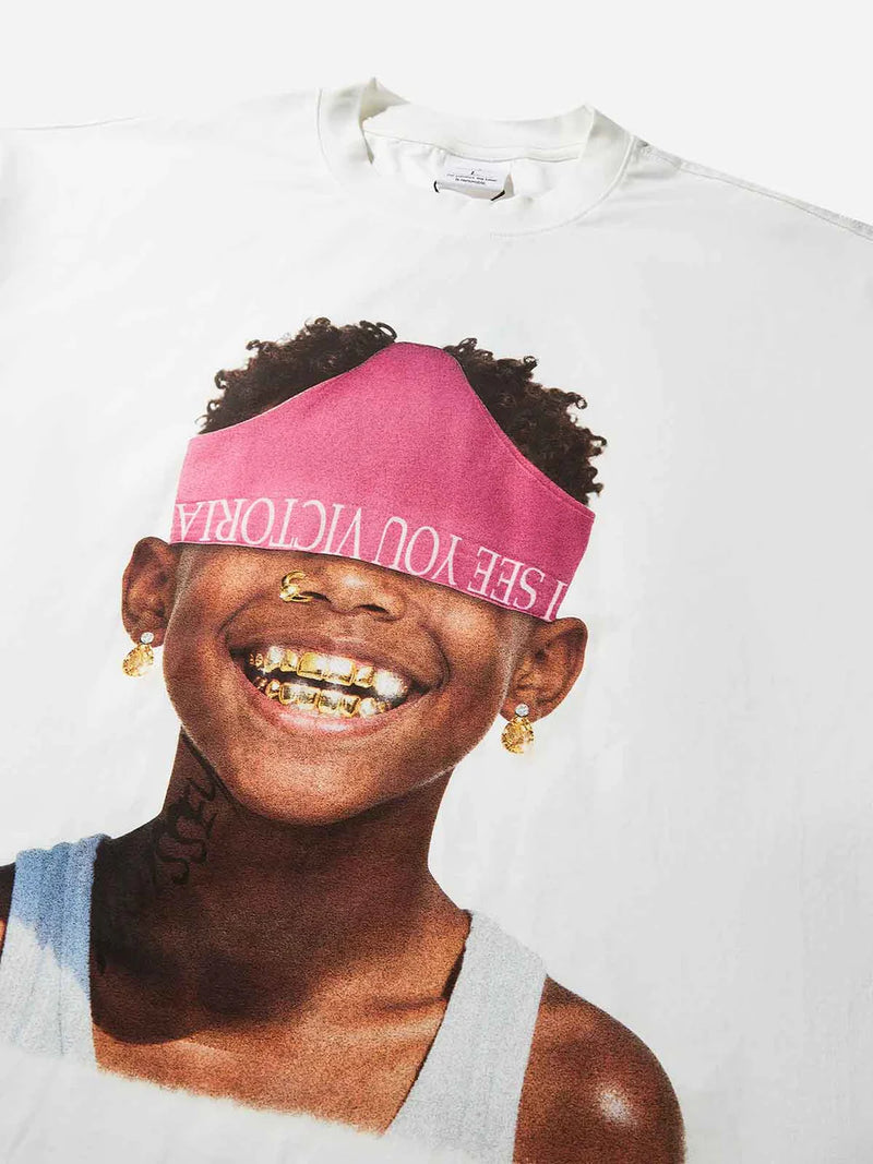 NOISSEY Boxy T-Shirt with Child Portrait