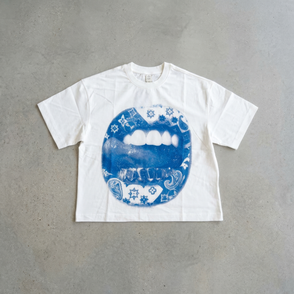 NOISSEY Blue Paisley Grillz Boxy Heavyweight Cooling Tee