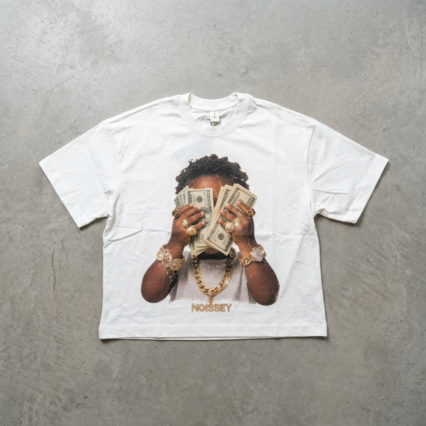 NOISSEY "Rich Forever" Boxy Heavyweight Cooling Tee - White